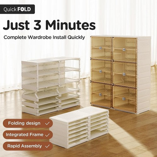 ANTBOX Portable Shoe Box, 10 Tier 10 Pairs, Portable Shoe Organizers Storage Boxes with Magnetic Door, Easy Assembly ANTBOX Portable Shoe Box, 10 Tier 10 Pairs, Portable Shoe Organizers Storage Boxes with Magnetic Door, Easy Assembly
